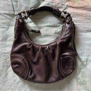 Vintage Juicy Couture brown leather shoulder purse ✨